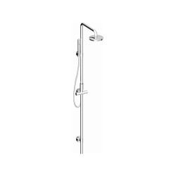 STANZA 42.4205.22 Columna de ducha con termostato y regadera de teléfono, acabado Brushed Nickel